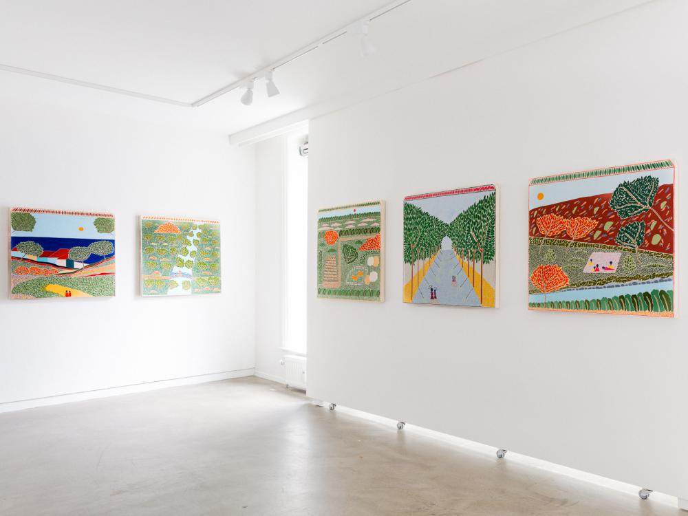 Installation view of the exhibition "Members Only" by Anders SCRMN Meisner at Hans Alf Gallery